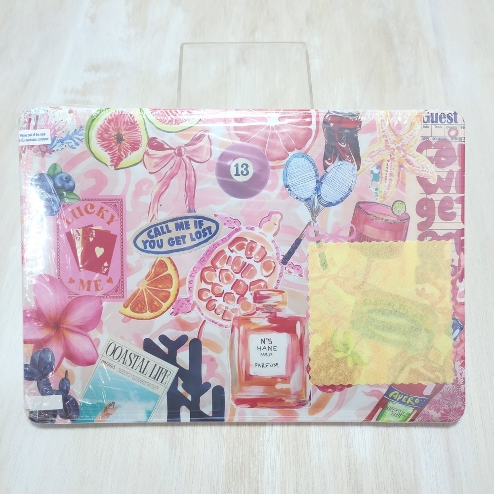 Pink Collage MacBook Air pro 12 Hardshell Case with Keyboard Cover Skin Set New